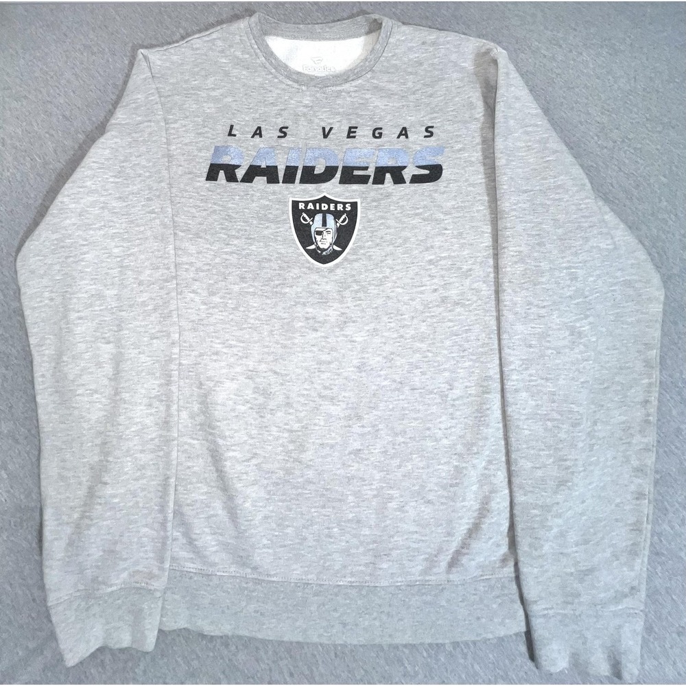 Las Vegas Raiders Sweater Mens Large Gray NFL Football Crewneck Fanatics